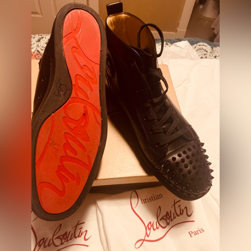 Christian Louboutin
Men's Lou Spikes High-Top Sneakers
